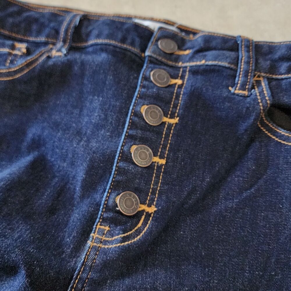 Cello Button Front High Rise Flare Dark Wash Women's Stretch Denim Jeans Size 13 - Picture 4 of 6